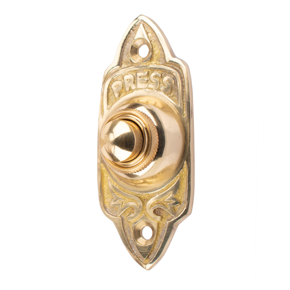 Dart Oblong Bell Push (75mm) - Polished Brass